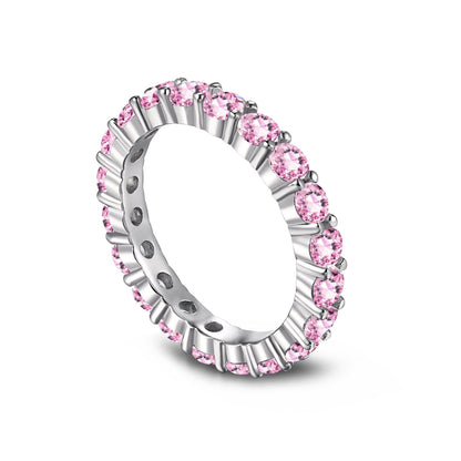 [Joyas Regalia] Anillo de tenis de corte redondo brillante