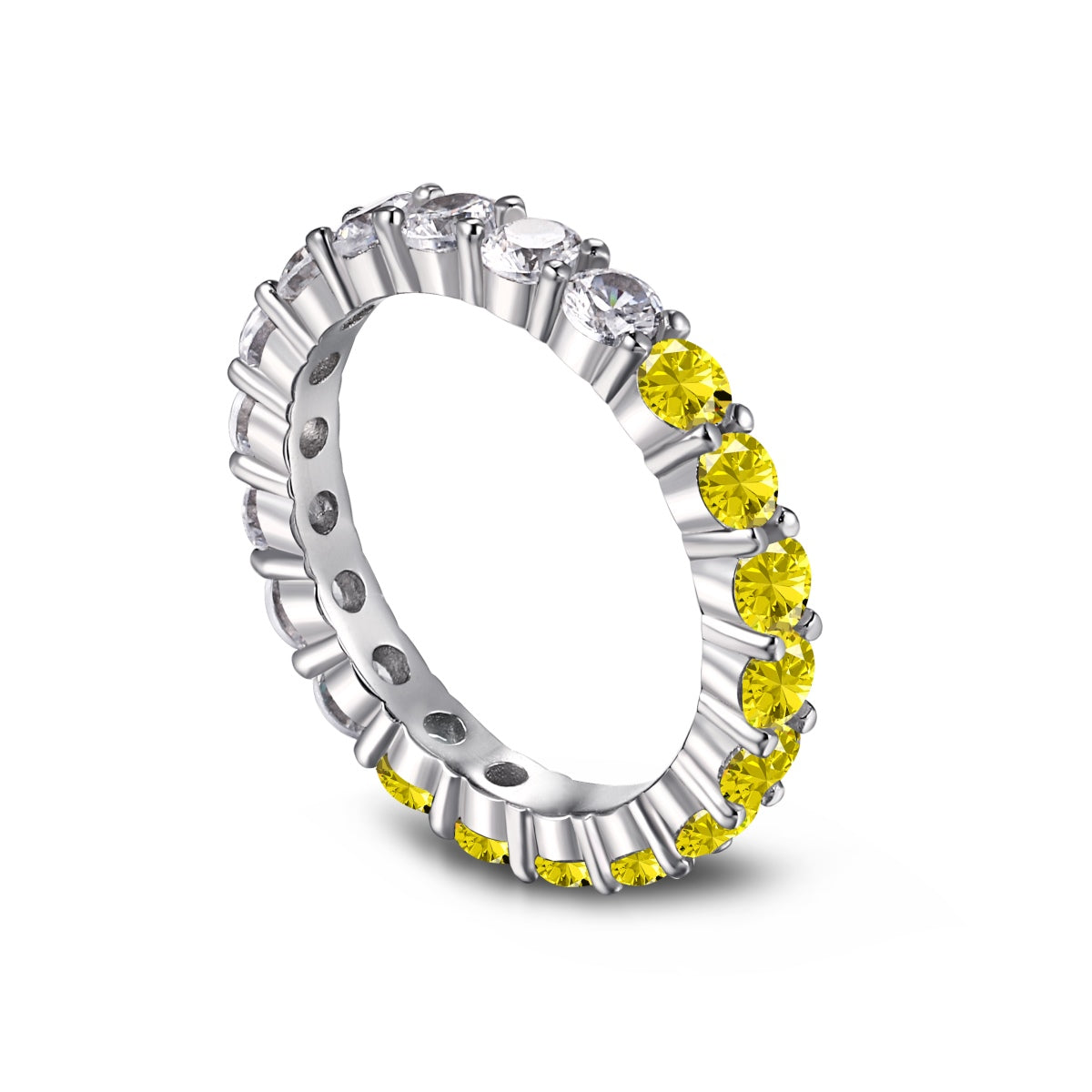 [Joyas Regalia] Anillo de tenis de corte redondo brillante