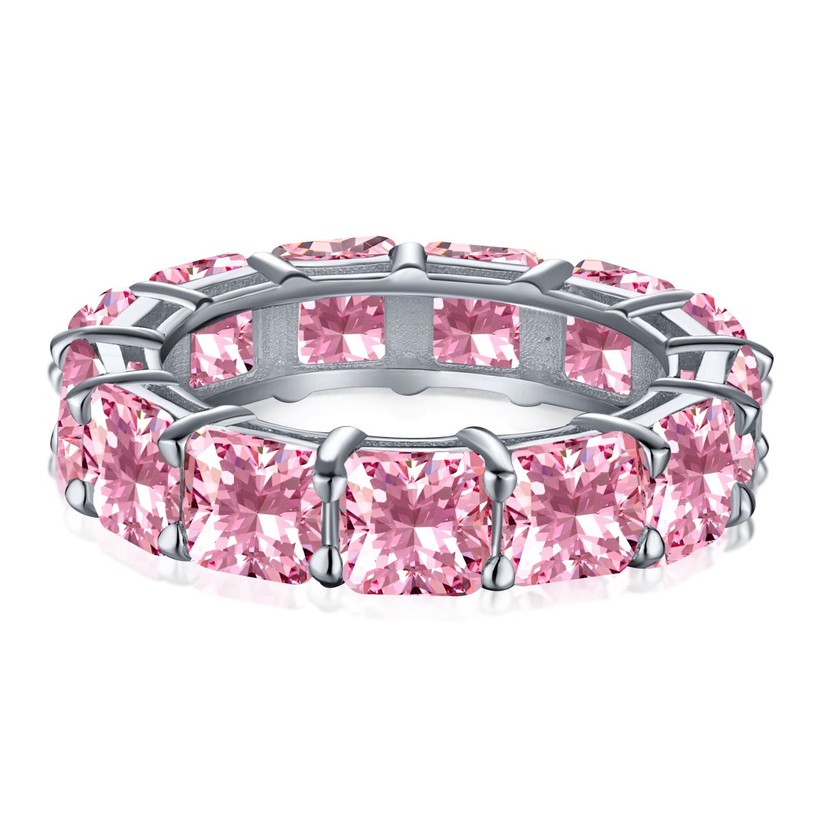 [Joyas Regalia] Elegante anillo de tenis de corte princesa