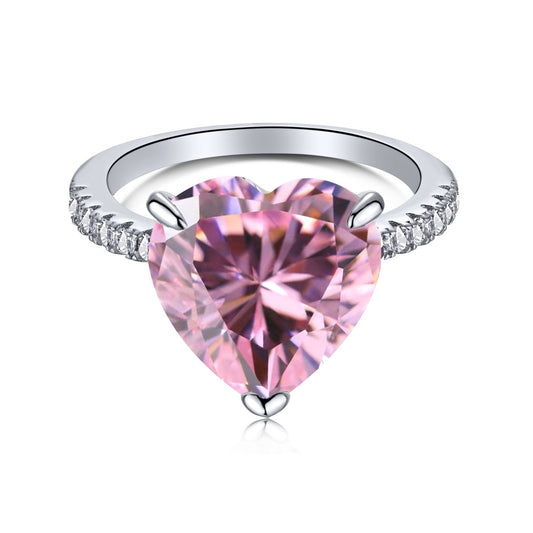 [Joyas Regalia] Anillo romántico de corte de corazón brillante y lujoso de 6.0 quilates