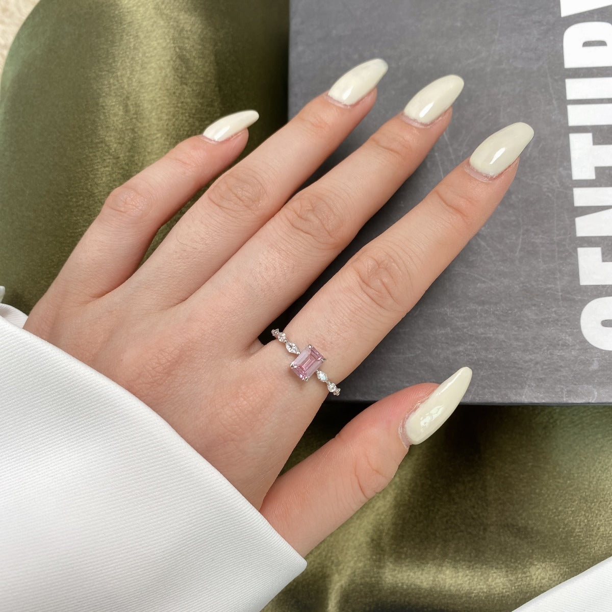 [Joyas Regalia] Anillo diario de corte radiante y delicado de 1,0 quilates
