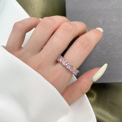 [Joyas Regalia] Elegante anillo de tenis de corte princesa
