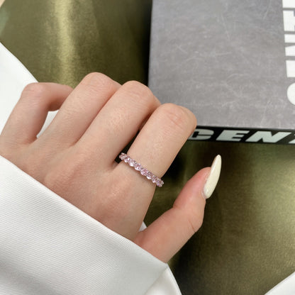 [Joyas Regalia] Anillo de tenis de corte redondo brillante