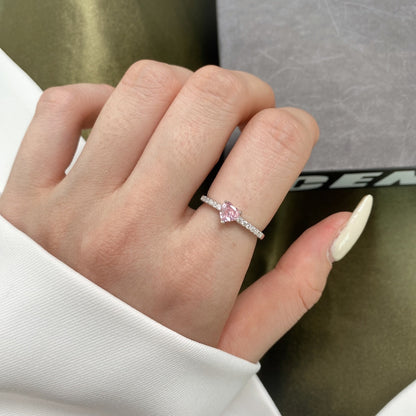 [Regalia jewelry]0.5 Carat CaratEternity Charming Heart Shape Lover Ring