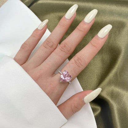 [Joyas Regalia] Anillo romántico de corte de corazón brillante y lujoso de 6.0 quilates