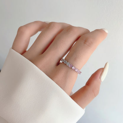 [Joyas Regalia] Anillo de tenis de corte redondo brillante