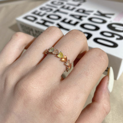 [Joyería Regalia] Anillo de enamorados con corte de corazón, radiante y romántico, de 0,25 quilates