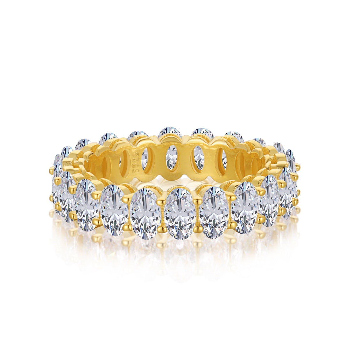 [Joyas Regalia]Anillo de tenis con corte ovalado ornamentado