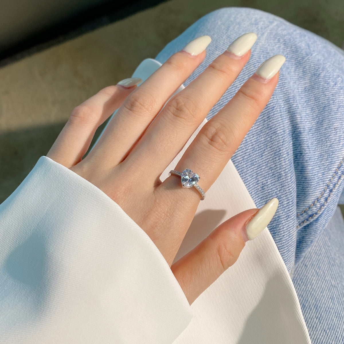 [Joyas Regalia] Anillo de amante con corte de corazón deslumbrante y brillante de 2.0 quilates
