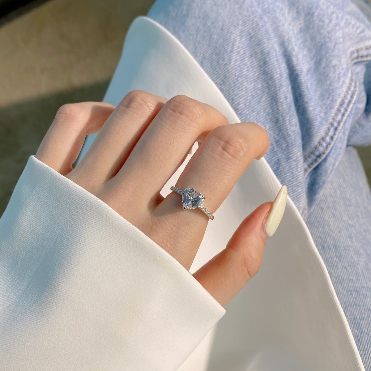 [Joyas Regalia] Anillo de amante con corte de corazón deslumbrante y brillante de 2.0 quilates
