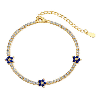 [Bijoux Regalia] Bracelet tennis en forme de fleur scintillante