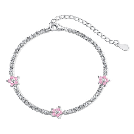 [Bijoux Regalia] Bracelet tennis en forme de fleur scintillante