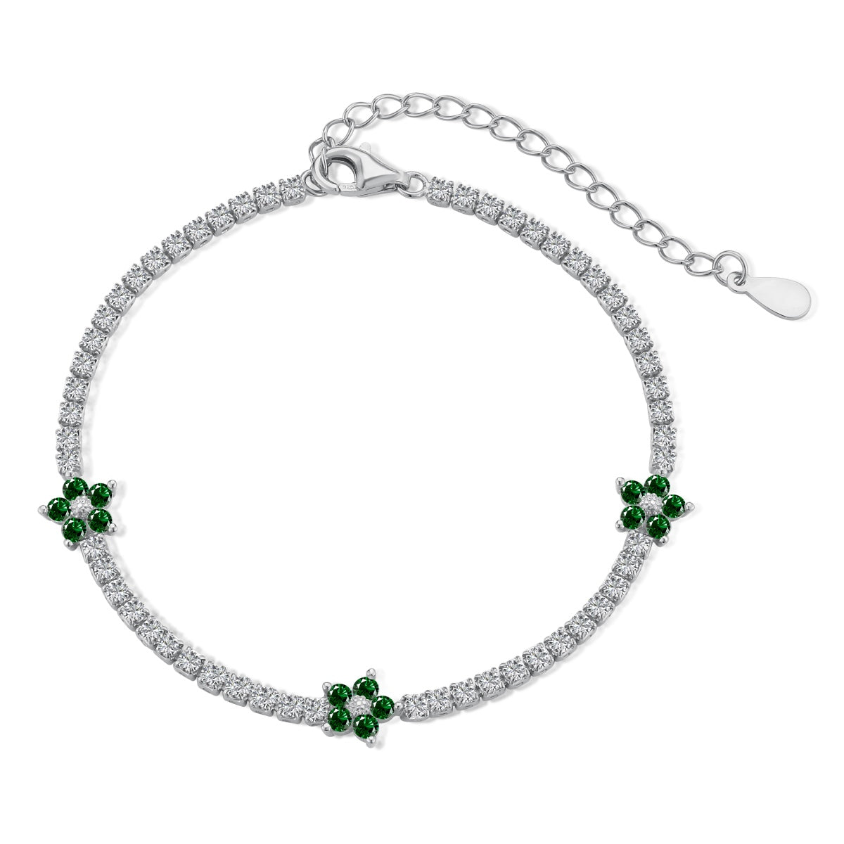 [Bijoux Regalia] Bracelet tennis en forme de fleur scintillante