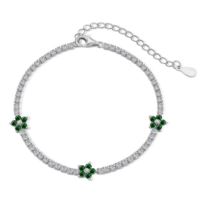 [Bijoux Regalia] Bracelet tennis en forme de fleur scintillante