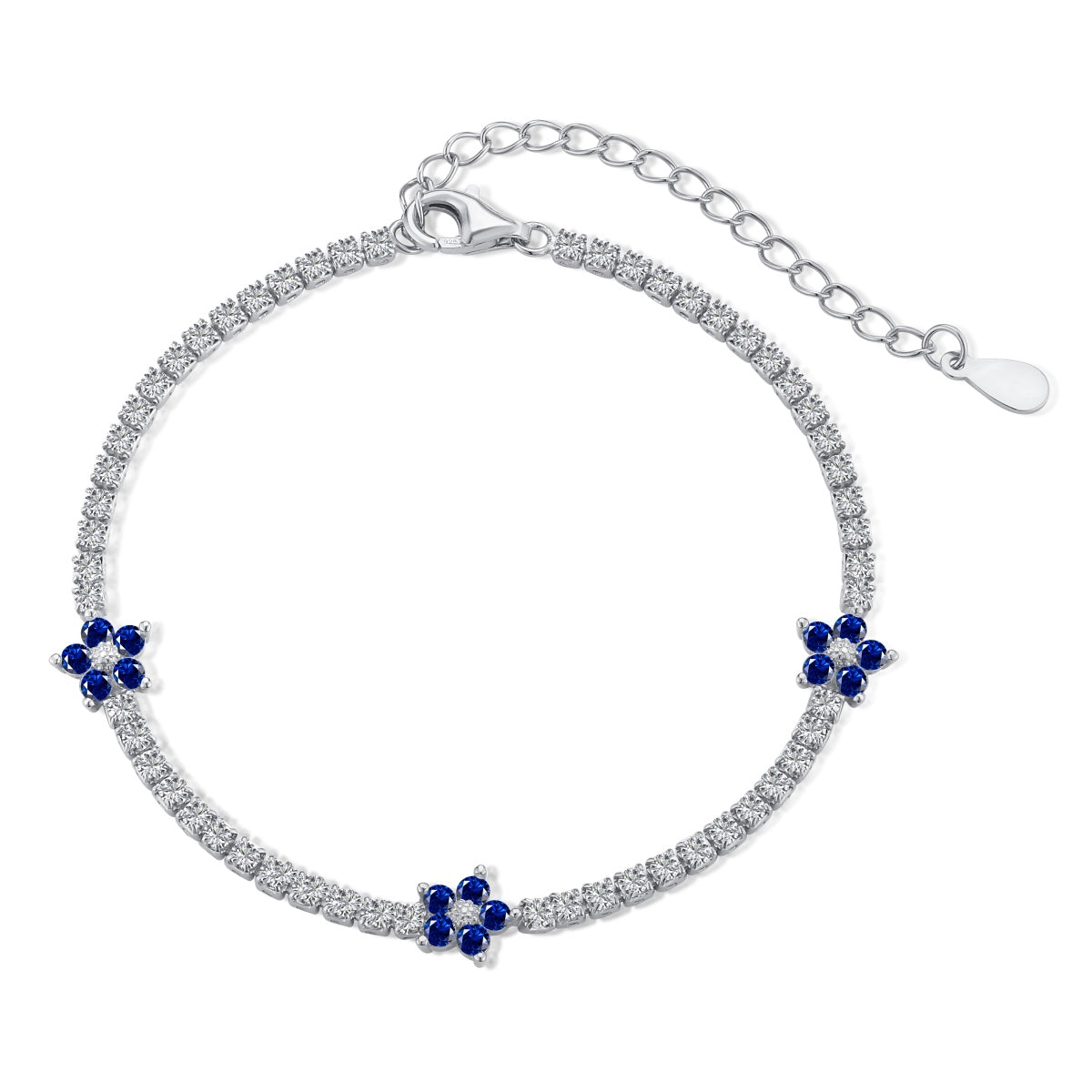 [Bijoux Regalia] Bracelet tennis en forme de fleur scintillante