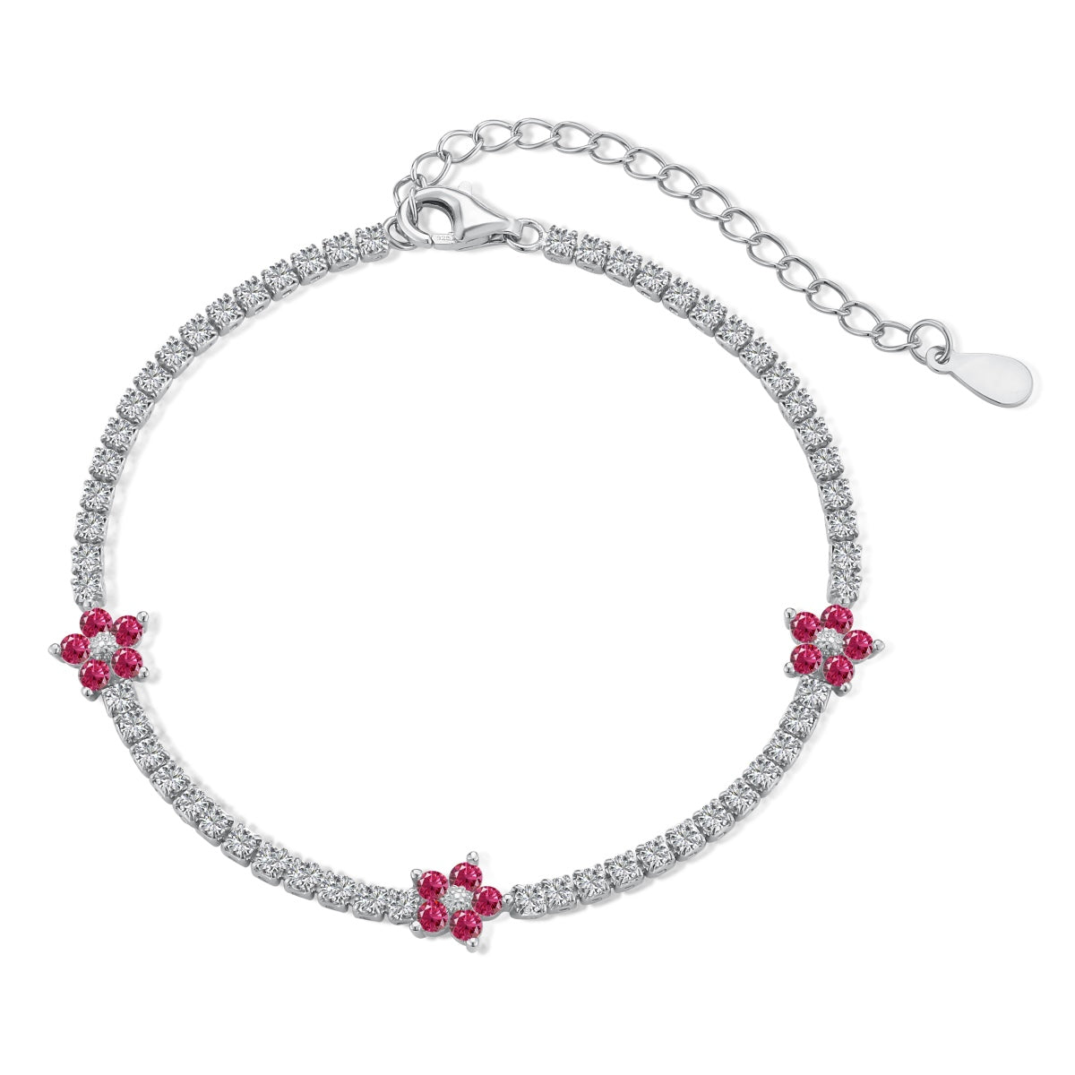 [Bijoux Regalia] Bracelet tennis en forme de fleur scintillante