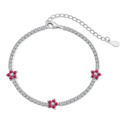[Bijoux Regalia] Bracelet tennis en forme de fleur scintillante