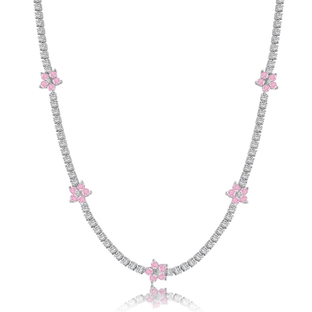[Bijoux Regalia] Collier tennis luxueux à fleurs colorées