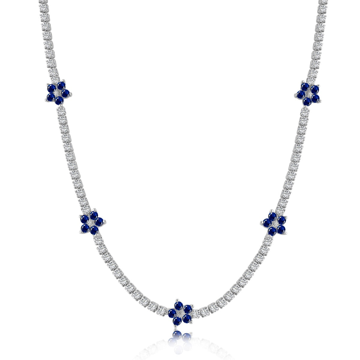 [Bijoux Regalia] Collier tennis luxueux à fleurs colorées