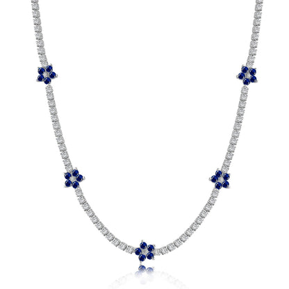 [Bijoux Regalia] Collier tennis luxueux à fleurs colorées