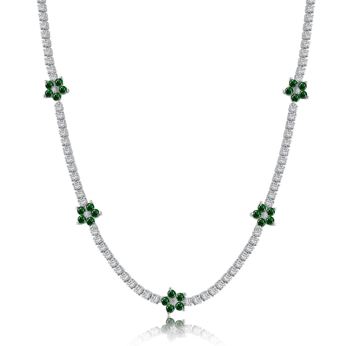 [Bijoux Regalia] Collier tennis luxueux à fleurs colorées