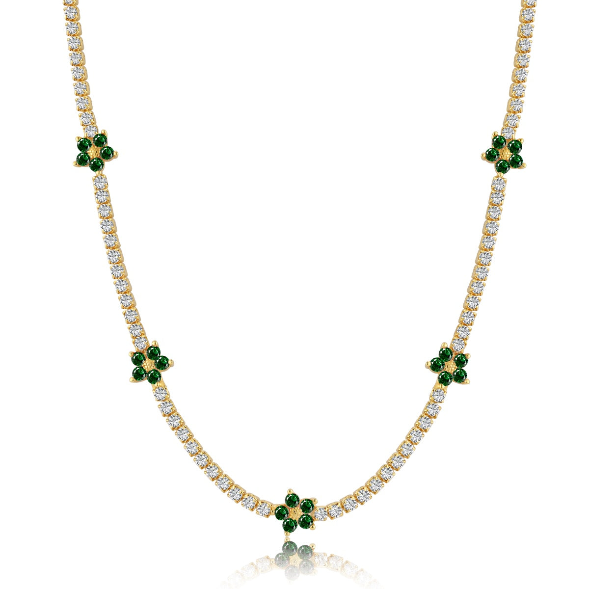 [Bijoux Regalia] Collier tennis luxueux à fleurs colorées