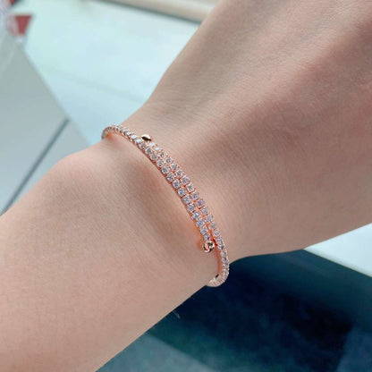 [Regalia jewelry]Row of Diamonds Round Fashion Bracelet