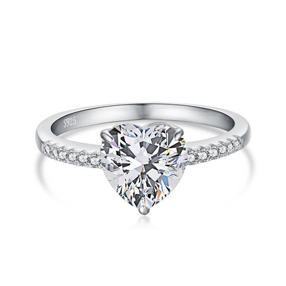 [Joyas Regalia] Anillo de amante con corte de corazón deslumbrante y brillante de 2.0 quilates
