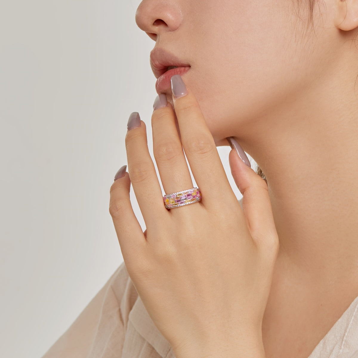 [Joyas Regalia] Anillo diario de corte radiante y colorido