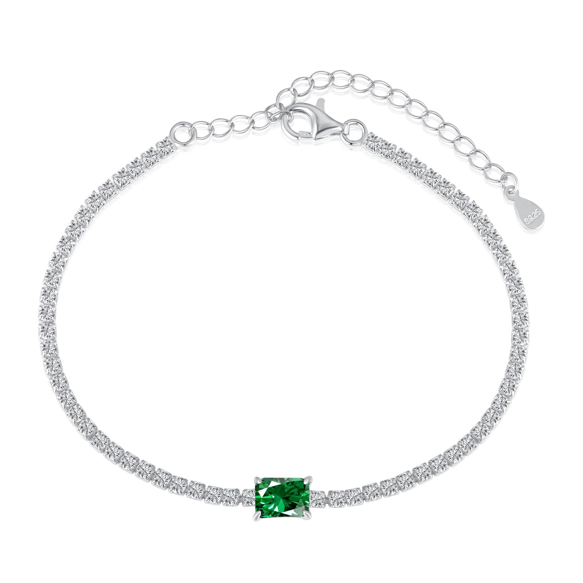 [Bijoux Regalia] Bracelet de banquet unique taille émeraude de 1,0 carat