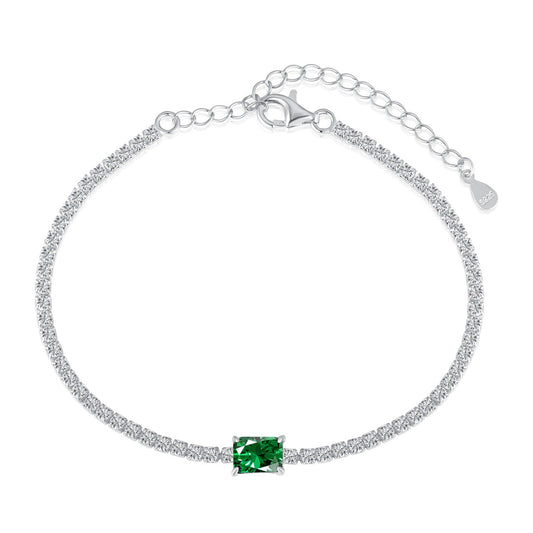 [Bijoux Regalia] Bracelet de banquet unique taille émeraude de 1,0 carat