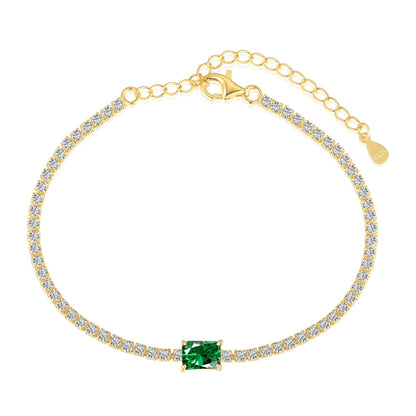 [Bijoux Regalia] Bracelet de banquet unique taille émeraude de 1,0 carat