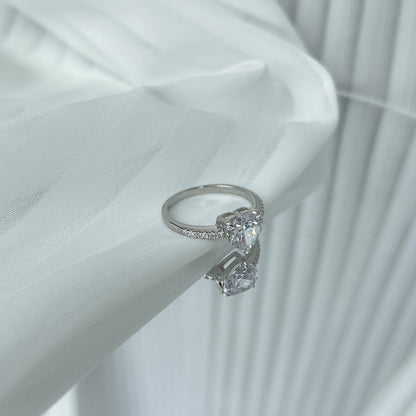 [Joyas Regalia] Anillo de amante con corte de corazón deslumbrante y brillante de 2.0 quilates