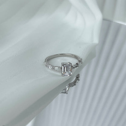 [Joyas Regalia] Anillo diario de corte radiante y delicado de 1,0 quilates