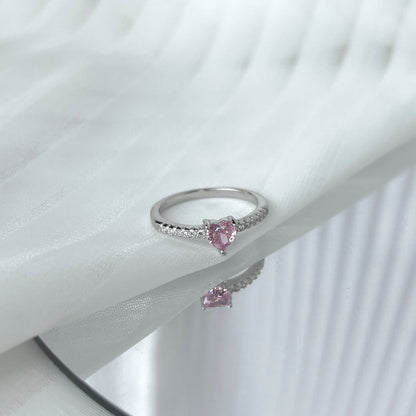 [Regalia jewelry]0.5 Carat CaratEternity Charming Heart Shape Lover Ring