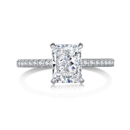 [Joyas Regalia] Anillo de fiesta de corte radiante y deslumbrante de 2.0 quilates