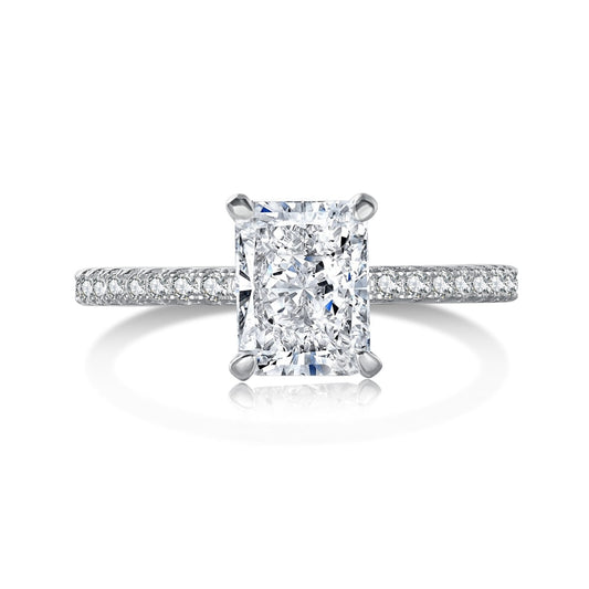 [Joyas Regalia] Anillo de fiesta de corte radiante y deslumbrante de 2.0 quilates