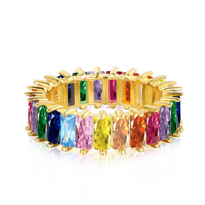 [Joyas Regalia] Anillo único de corte radiante y colorido