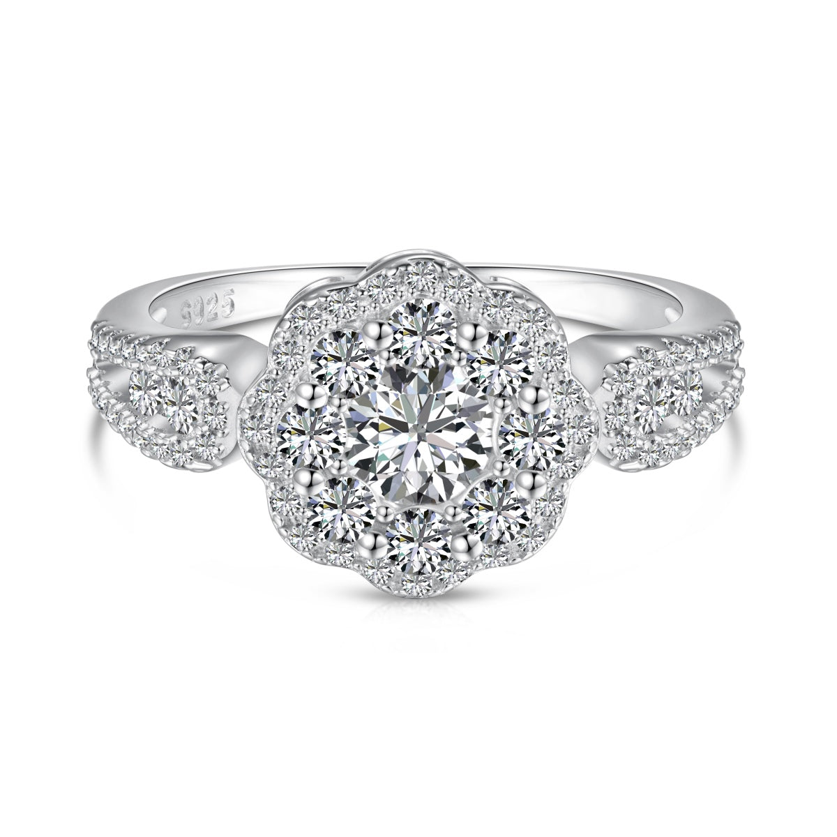 [Joyas Regalia] Anillo de bodas con delicados y coloridos detalles en forma de flor tallada en forma redonda.