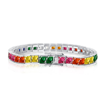 [Bijoux Regalia] Bracelet tennis taille princesse aux couleurs éclatantes