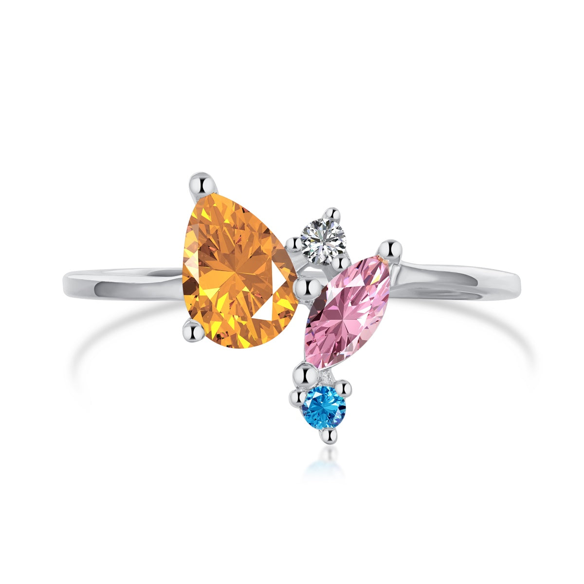 [Joyas Regalia] Anillo multicorte colorido y radiante para uso diario