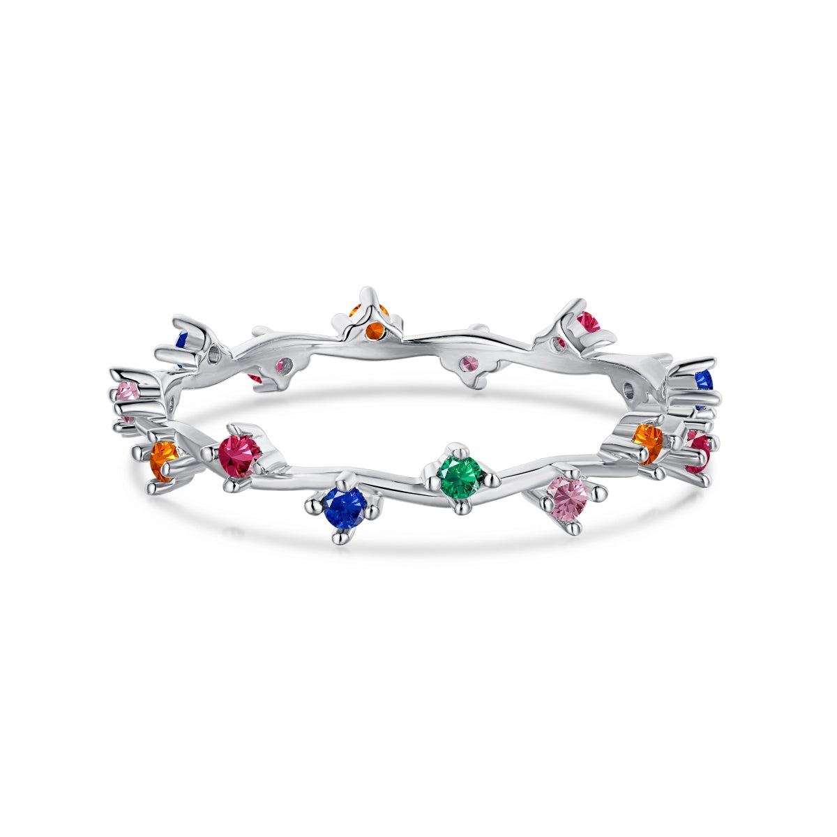 [Joyas Regalia] Anillo diario radiante y colorido de corte redondo