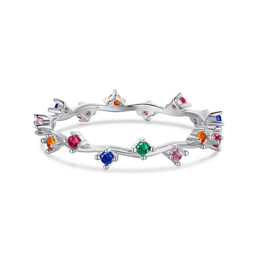 [Joyas Regalia] Anillo diario radiante y colorido de corte redondo
