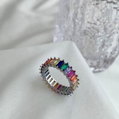 [Joyas Regalia] Anillo único de corte radiante y colorido