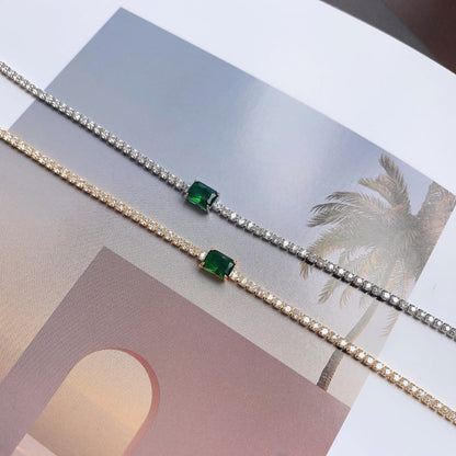 [Bijoux Regalia] Bracelet de banquet unique taille émeraude de 1,0 carat