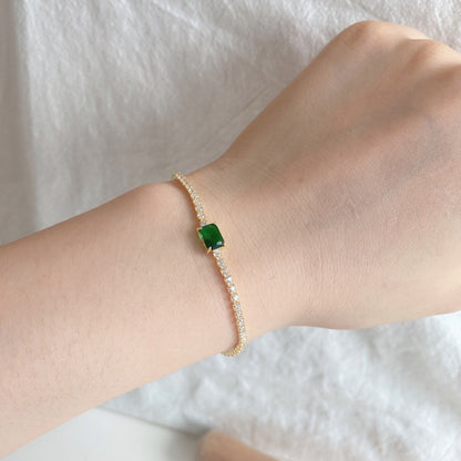 [Bijoux Regalia] Bracelet de banquet unique taille émeraude de 1,0 carat