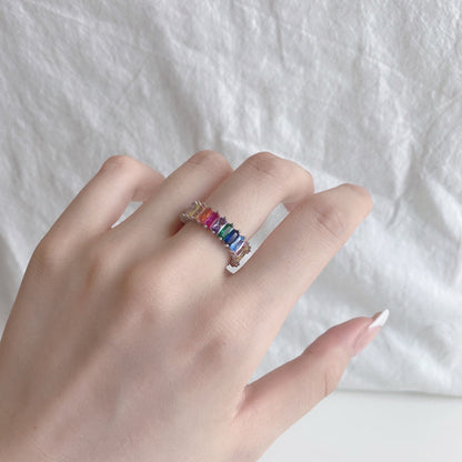 [Joyas Regalia] Anillo único de corte radiante y colorido