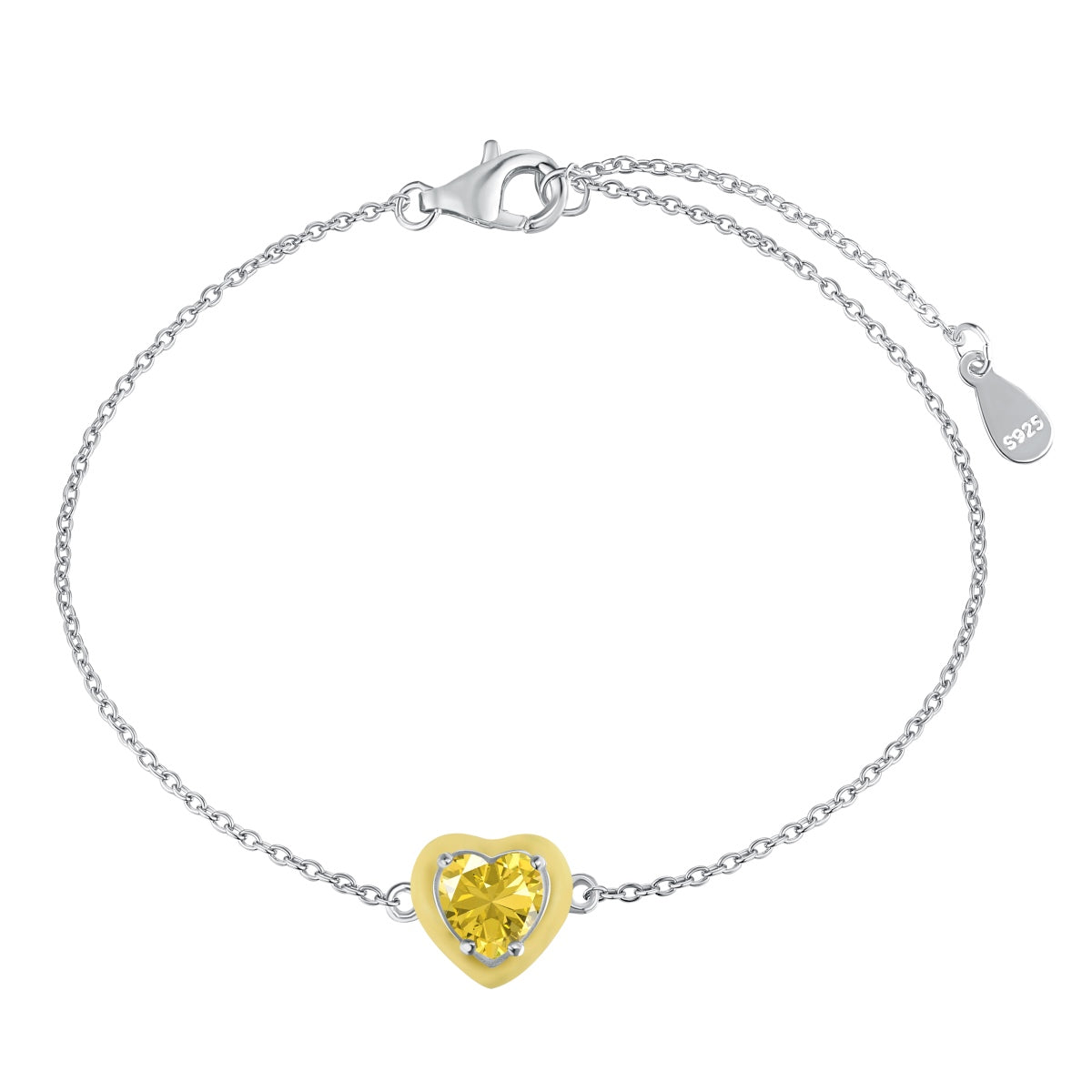 [Bijoux Regalia] Bracelet romantique scintillant en forme de cœur pour amoureux