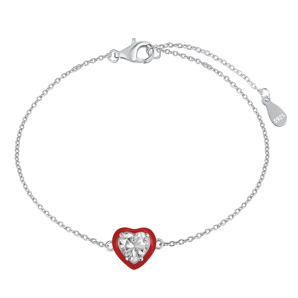 [Bijoux Regalia] Bracelet romantique scintillant en forme de cœur pour amoureux