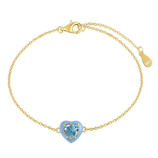 [Bijoux Regalia] Bracelet romantique scintillant en forme de cœur pour amoureux